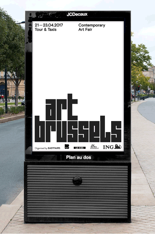 Typographic system used to design posters for Art Brussels