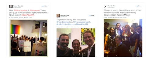 Different Twitter posts that communicate on the event