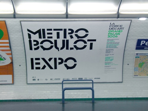 An application of Grand Palais campaign in the parisian subway