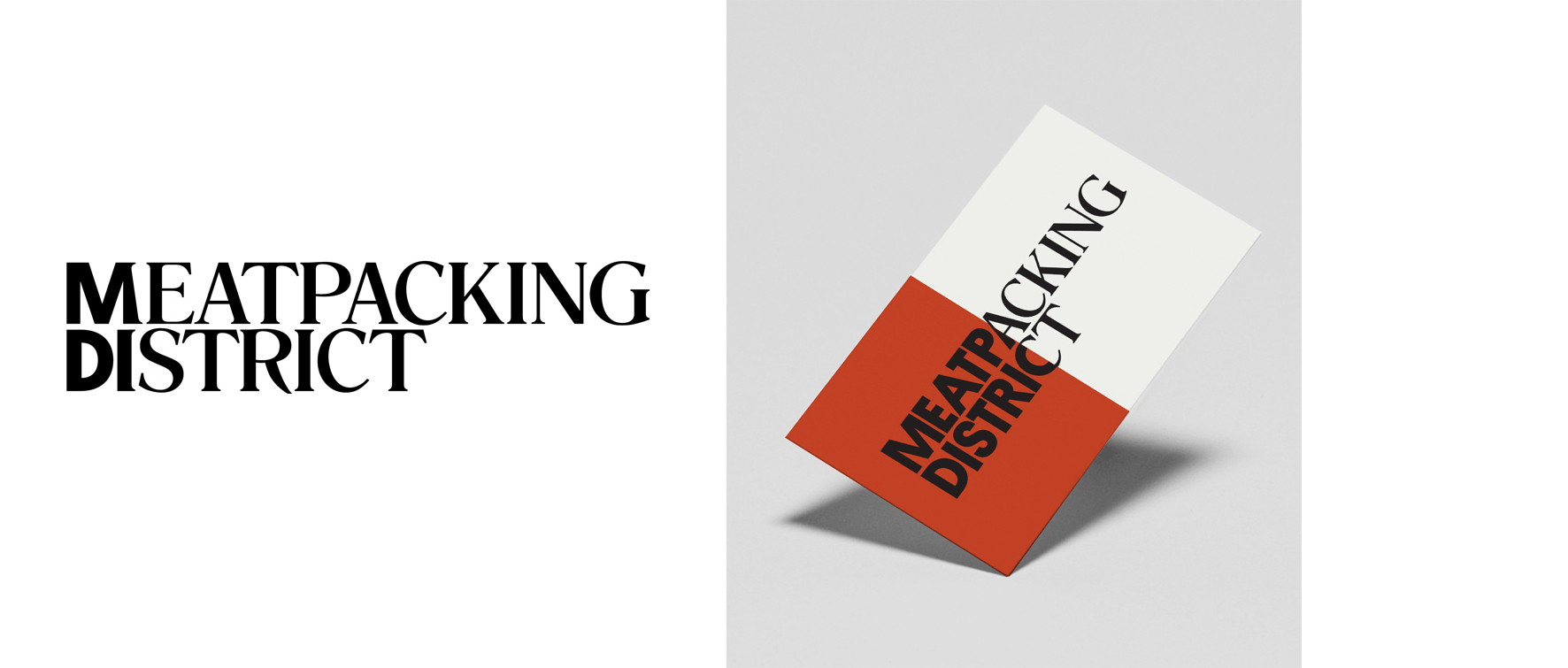 Gif representing the duality of the logotype for the Meatpacking District