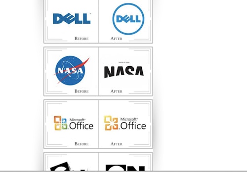 A comparison of Nasa logotype before and after