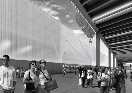A huge wall inside Parc des Expositions