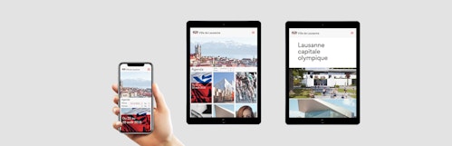 The website of the City of Lausanne displayed on different devices