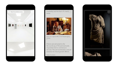 Mobile screenshots of the axel vervoordt website